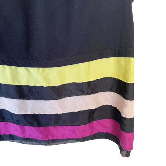 HOSS INTROPIA Black Top Scoop Neck Sleeveless Silk Pink Trims Spain Medium NWT - Picture 8 of 10